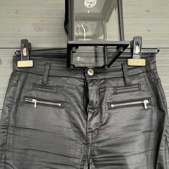 7 for all mankind black high rise skinny wax jeans size 26 - Picture 5 of 5